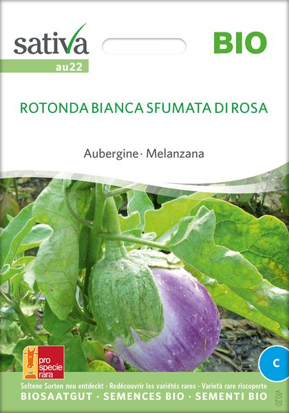 Aubergine 'Rotondo bianca Sfumata di Rosa' - Saatgut