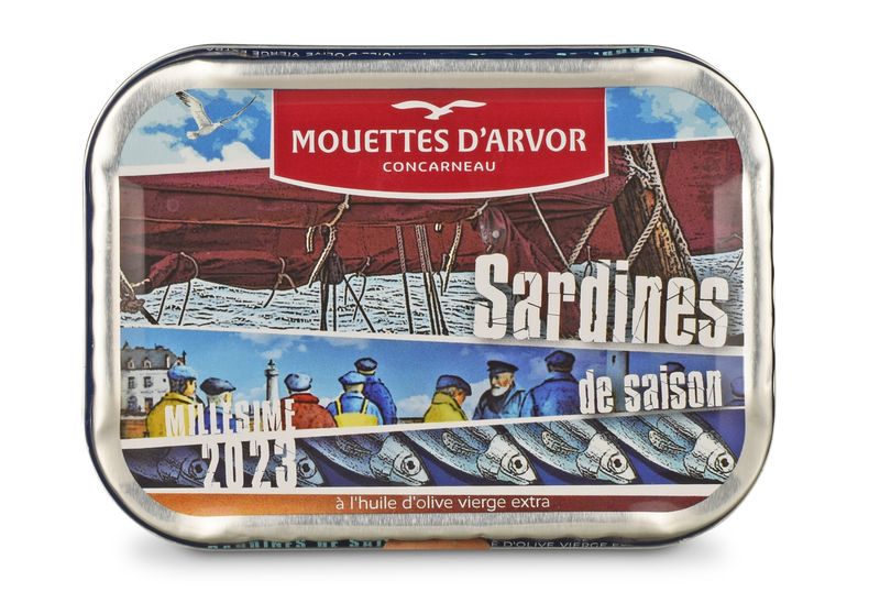 Jahrgangssardinen 2023 - Ölsardinen - Sardinendose, Mouettes d'Avor, Concarneau